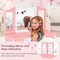 Costway Kids Vanity Princess Makeup Dressing Table Chair Set W/ Tri-folding Mirror